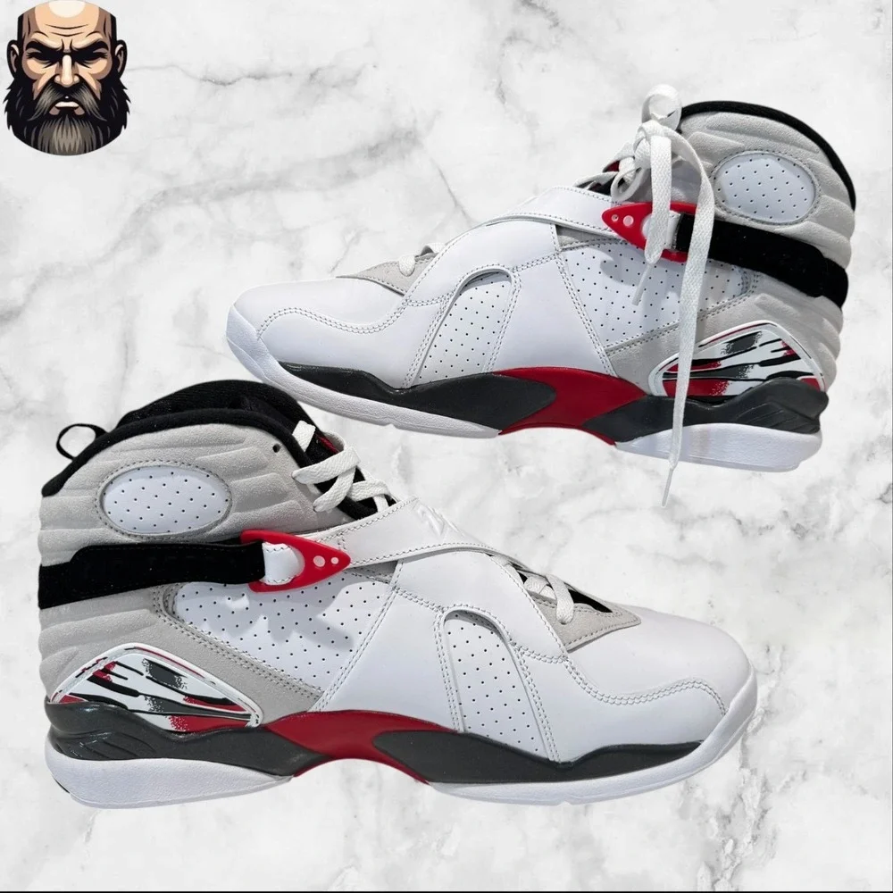 Jordan 8 Retro‎ White True Red (2025) B-Grade Sneakers 305381-100 Men's Size 13